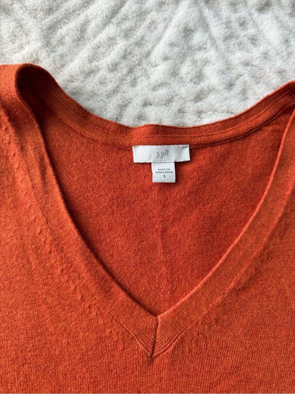 J.Jill Burnt Orange V-Neck Lightweight Knit Sweater Women’s Small Long Sleeve - Picture 4 of 8